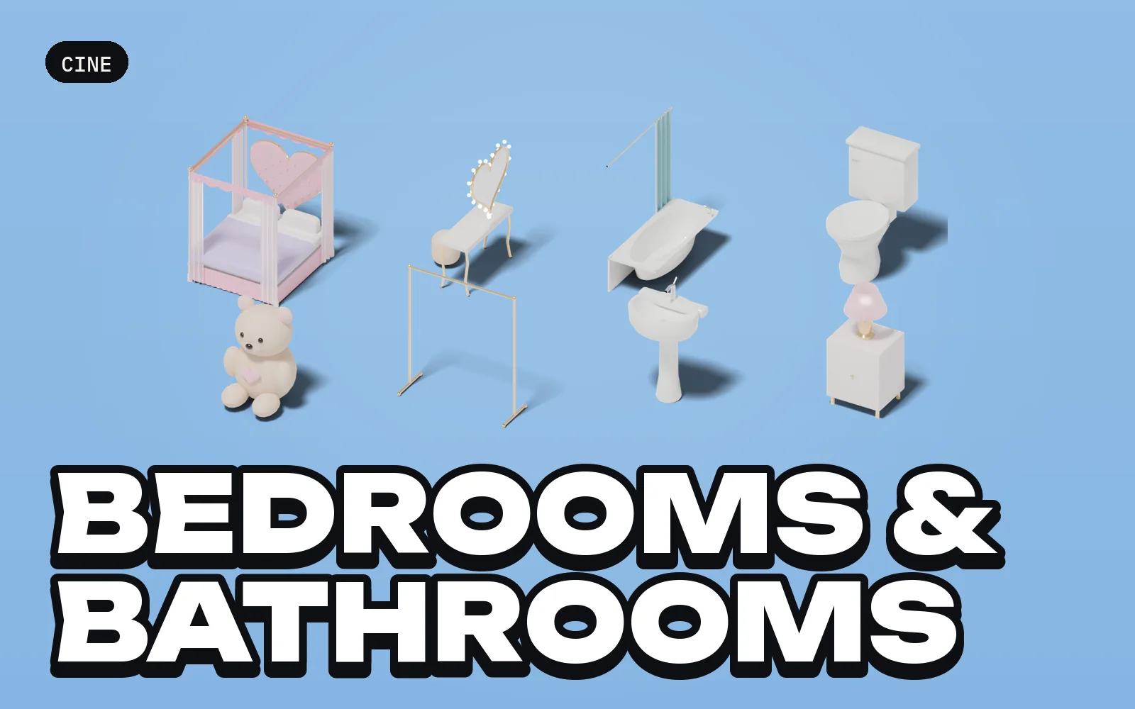 Cine: Bedrooms & Bathrooms: a selection of the pack's models