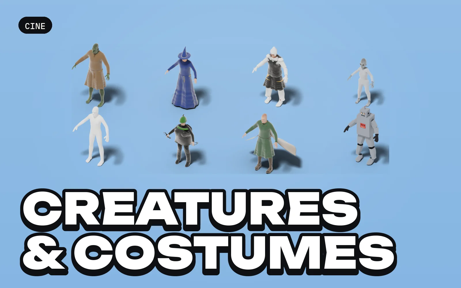 Cine: Creatures & Costumes: a selection of the pack's models