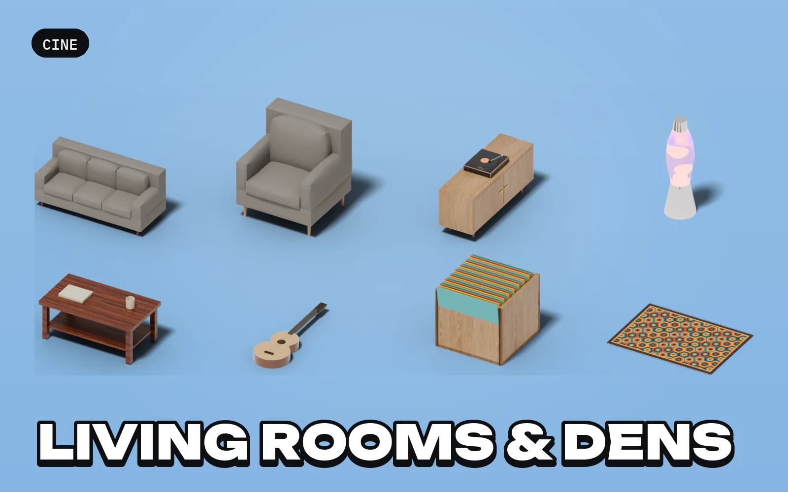 Cine: Living Rooms & Dens: a selection of the pack's models