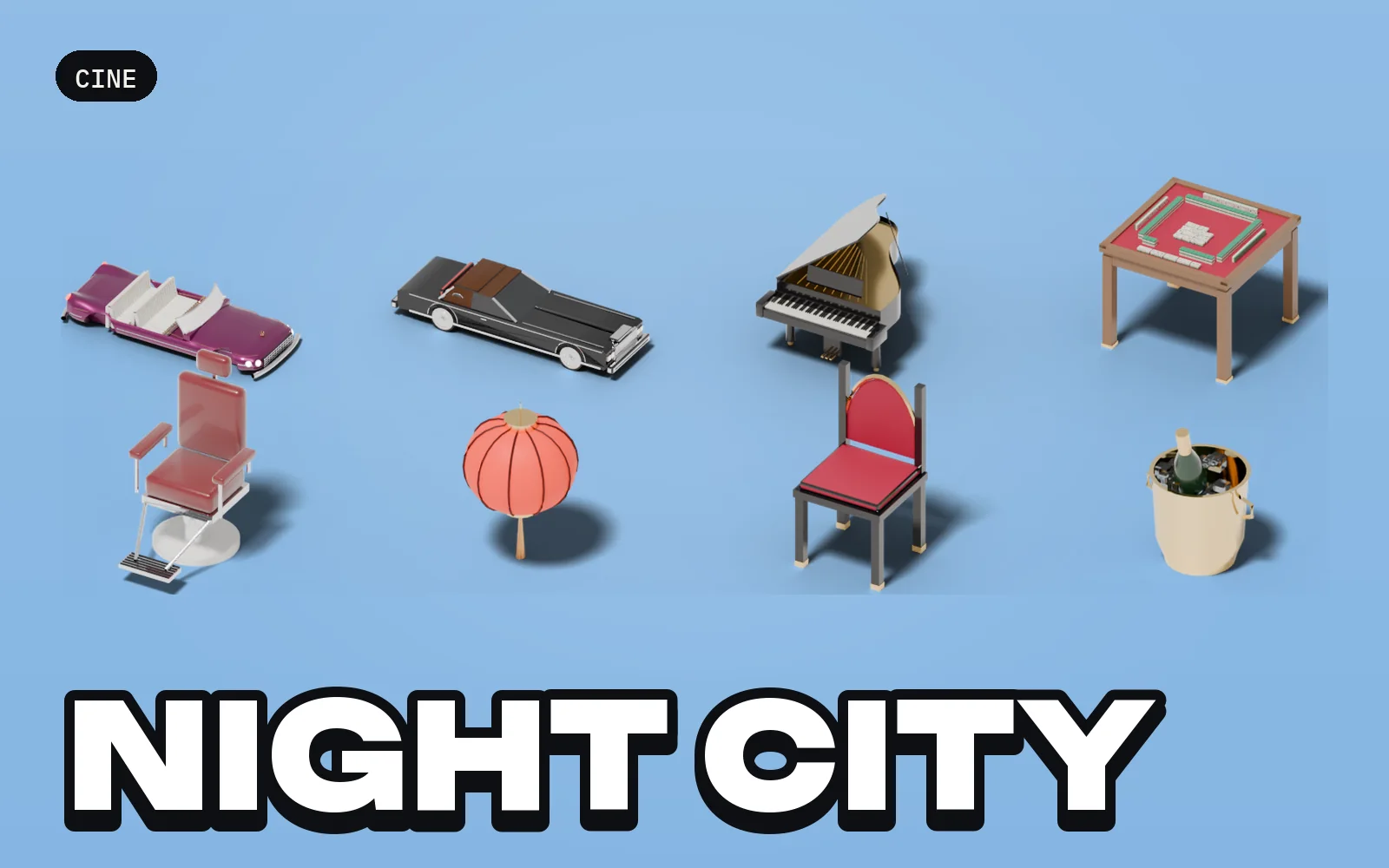Cine: Night City: a selection of the pack's models
