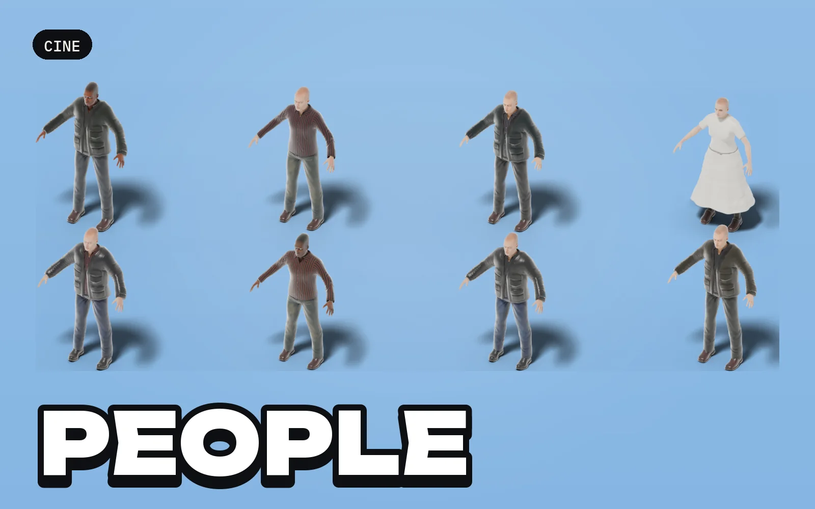 Cine: People: a selection of the pack's models