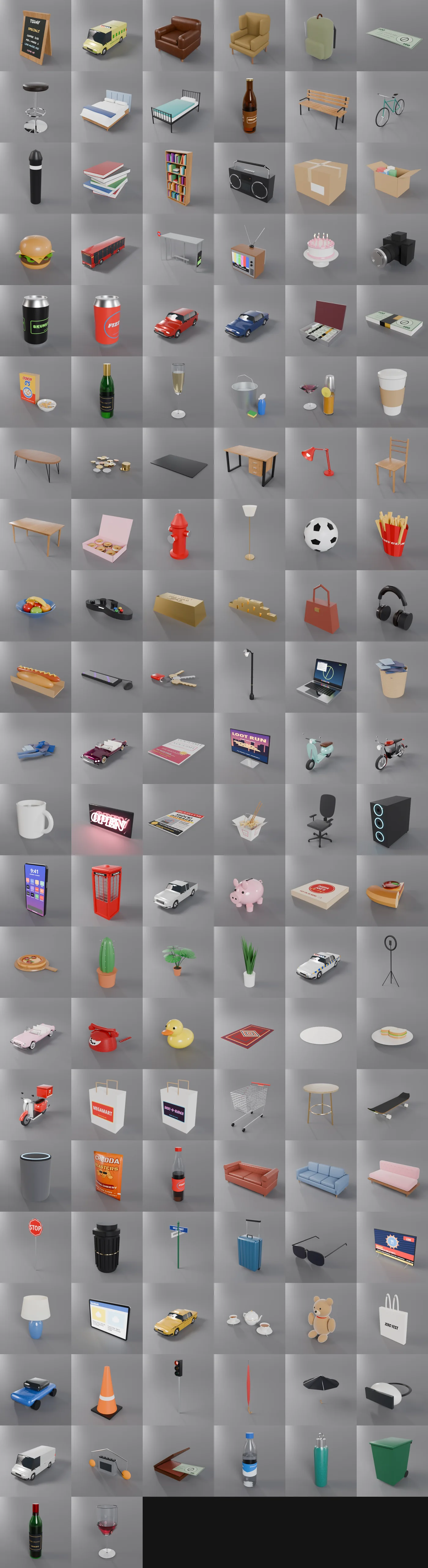 Every model in Cine: Everyday Props