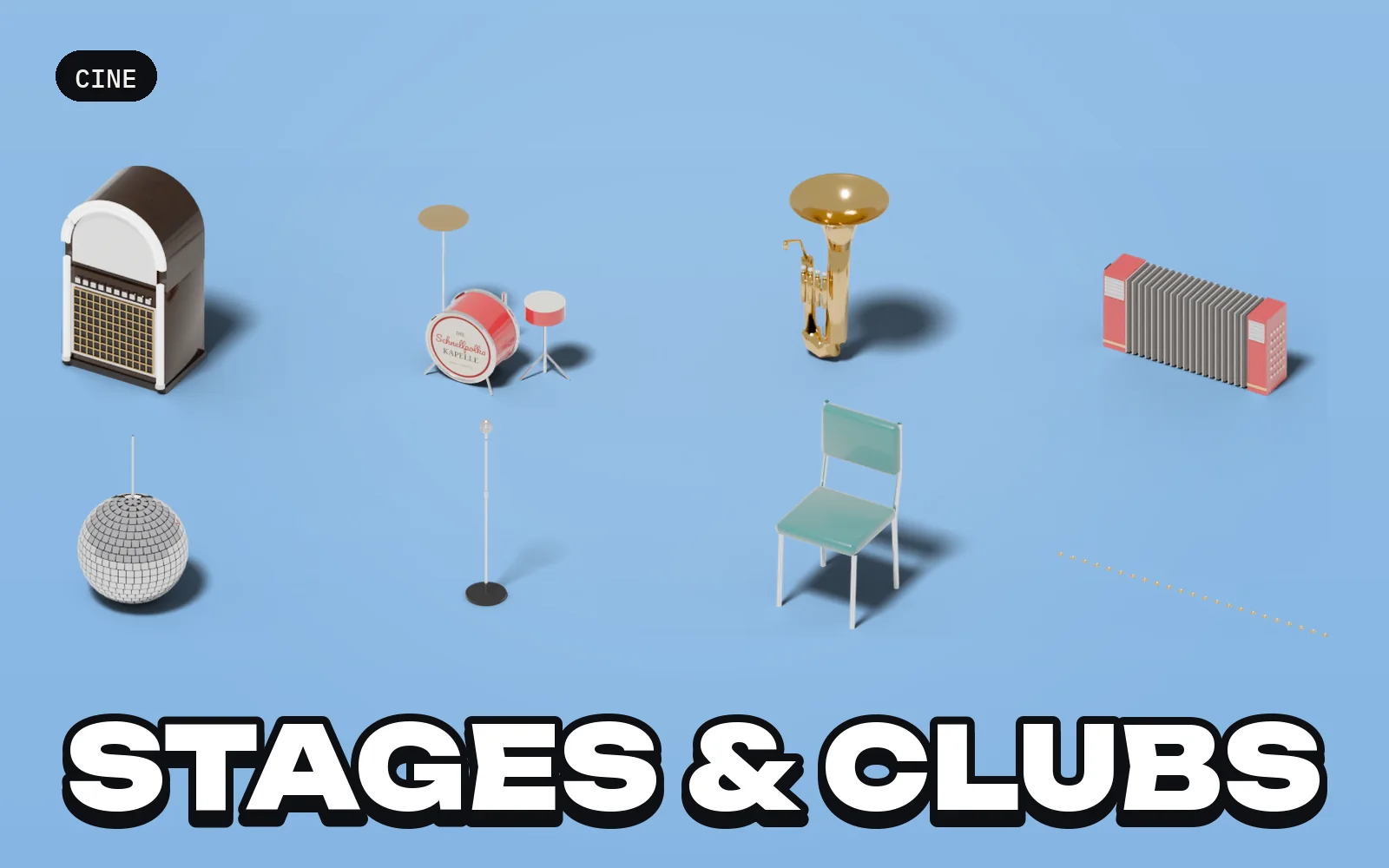 Cine: Stages & Clubs: a selection of the pack's models