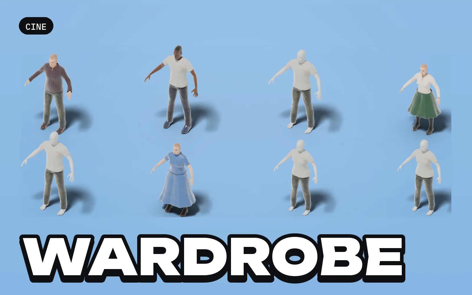 Cine: Wardrobe: a selection of the pack's models