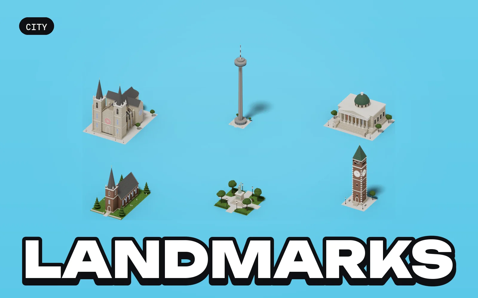 City: Landmarks: a selection of the pack's models