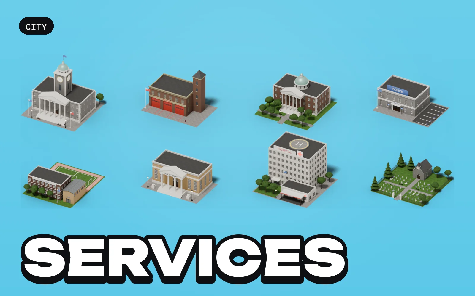 City: Services: a selection of the pack's models