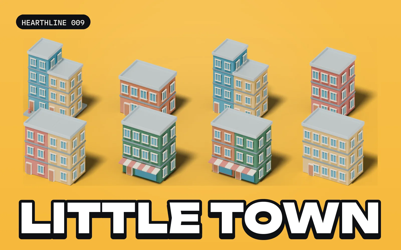 Hearthline 009: Little Town: a selection of the pack's models