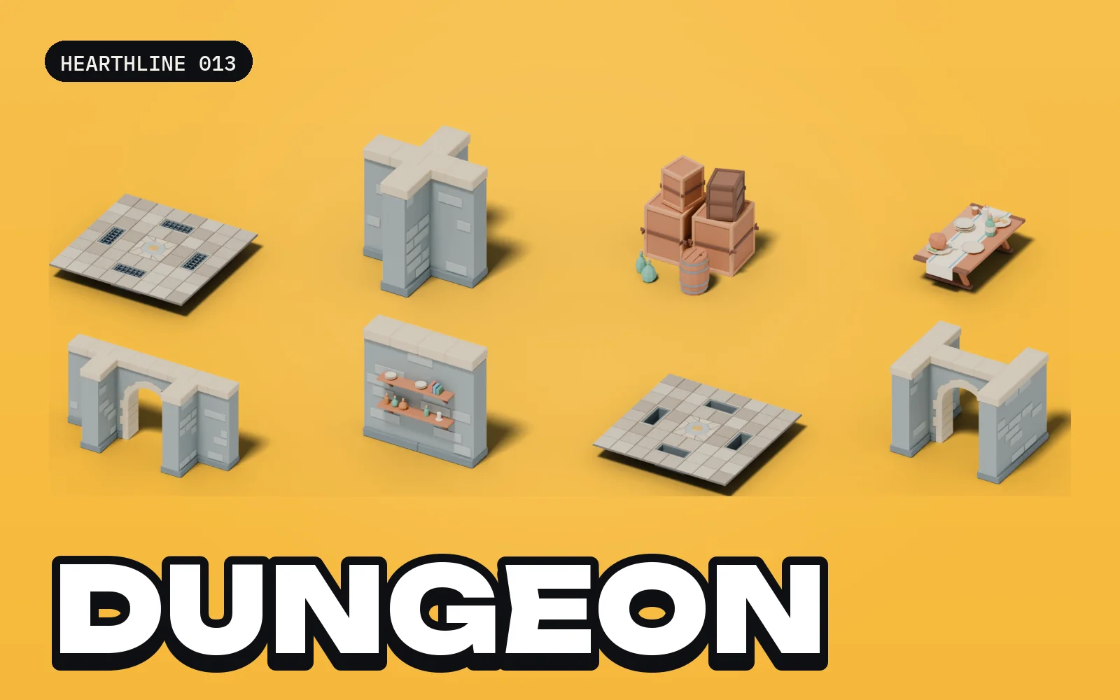 Hearthline 013: Dungeon: a selection of the pack's models